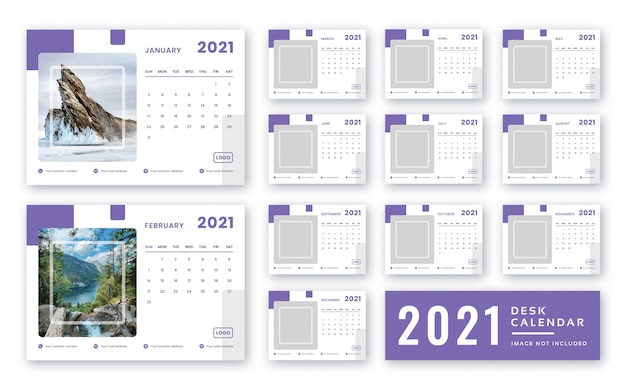 PSD calendrier de bureau 2021