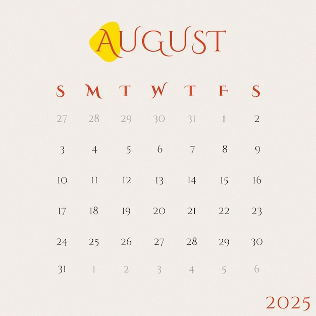 Calendrier De Bureau De Mois D
