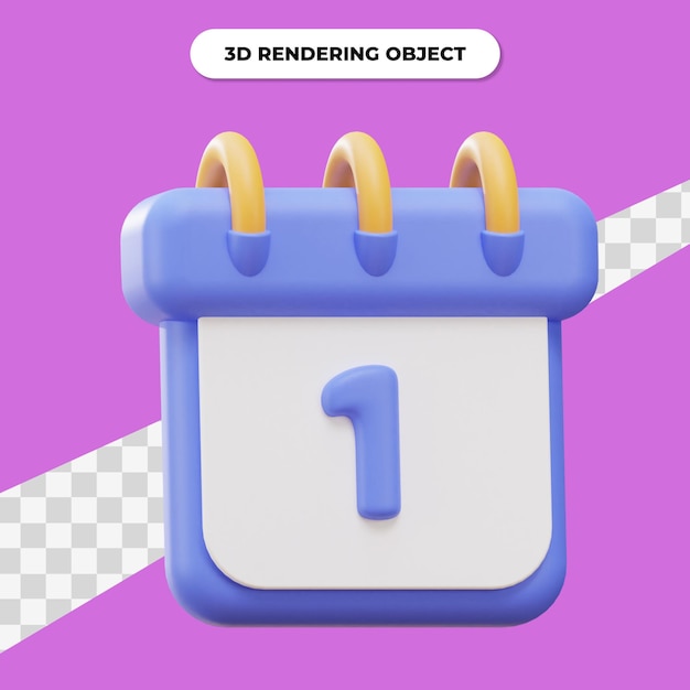 calendrier du nouvel an de rendu 3d