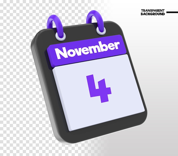 PSD le calendrier de l'icône purple 3d