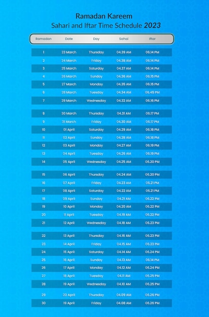 PSD calendrier ramadan 2023