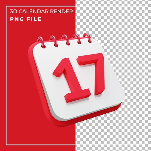 Calendrier de rendu 3D 17 jours