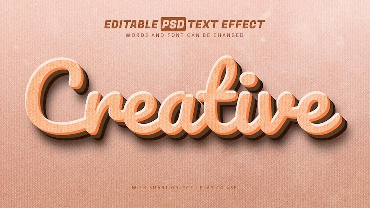 PSD cálido efecto de texto de estilo retro vintage creativo.