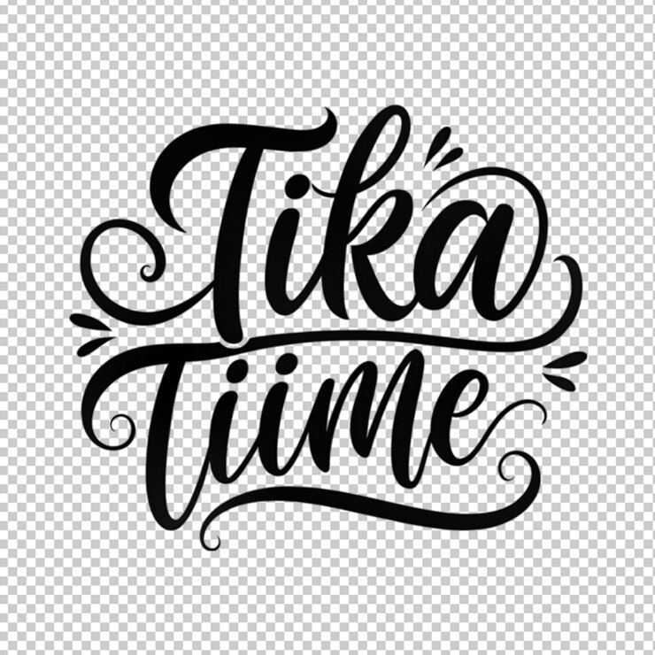 PSD la caligrafía de tiempo tika en un fondo transparente
