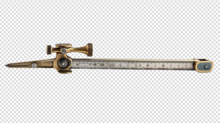 PSD caliper vernier de alta precisão isolado sobre um fundo branco para uso técnico e educacional
