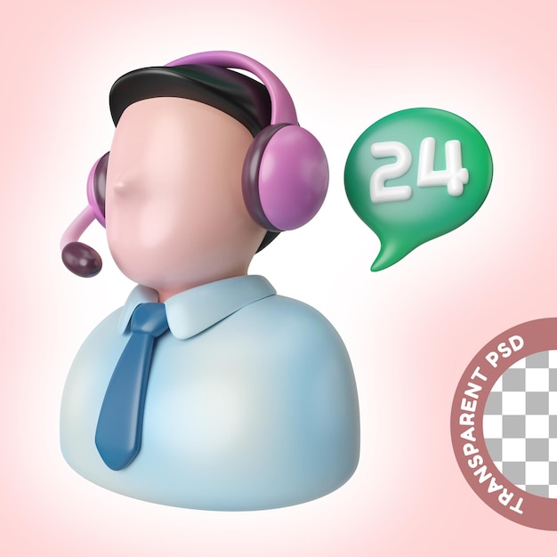 PSD call center 3d-illustrationssymbol