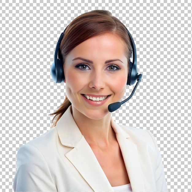 Call-Center-Unterstützung Assistentin Frau durchsichtiger Hintergrund