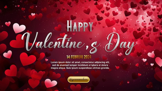 calor vermelho apaixonado e glamour bokeh brilhante banner de fundo do dia de São Valentim
