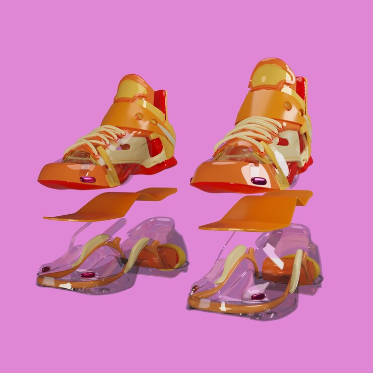 PSD calzado y zapatos 3d rendering