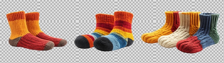 PSD calze a maglia png isolate su sfondo bianco create e generate dalla tecnologia ai