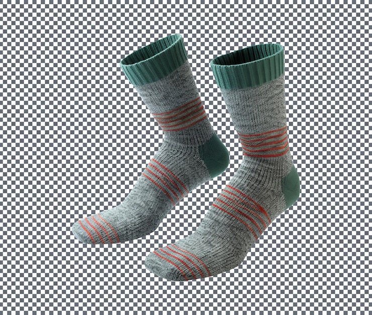PSD calze di design wool blend strip isolate su sfondo trasparente