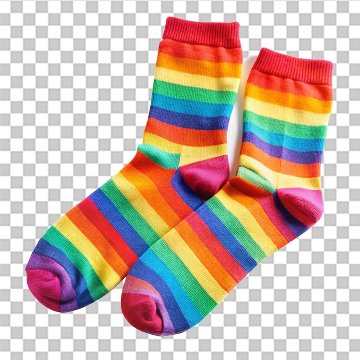 PSD calzini colorati isolati su uno sfondo trasparente