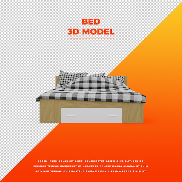 PSD cama 3d modelo aislado