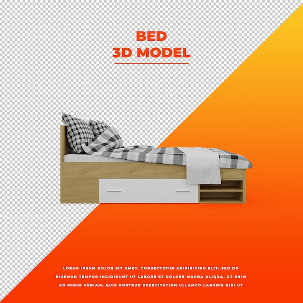 Cama 3d modelo aislado