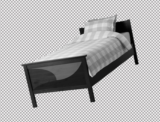 cama aislada en blanco