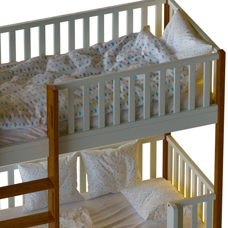 PSD cama de cabañas para niños entrada de torren desde la fachada