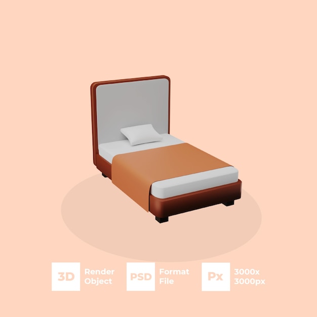 una cama con una cabecera marrón y una almohada blanca en ella