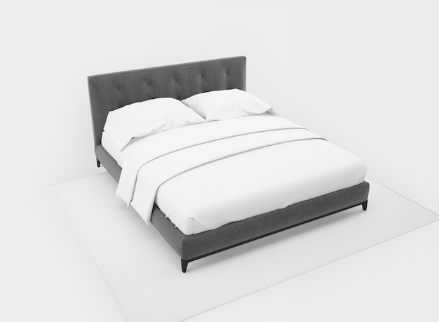 cama com lençóis brancos
