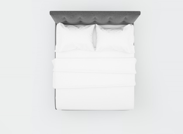 cama com lençóis brancos