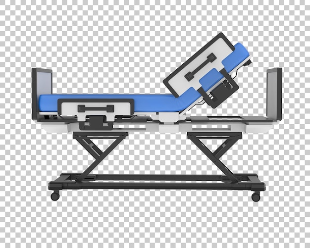 PSD cama de hospital na ilustração de renderização 3d de fundo transparente