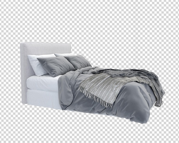 PSD cama de luxo em renderização 3d isolada