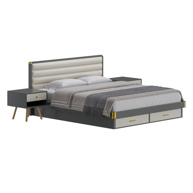 Una cama de diseño colorido cama sin fondo diseño diferente png fondo blanco aislado modelo 3d abstracto