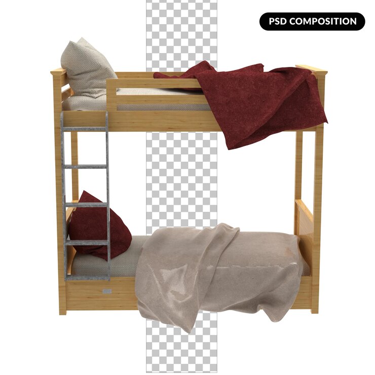 PSD cama de dos pisos de 3 d