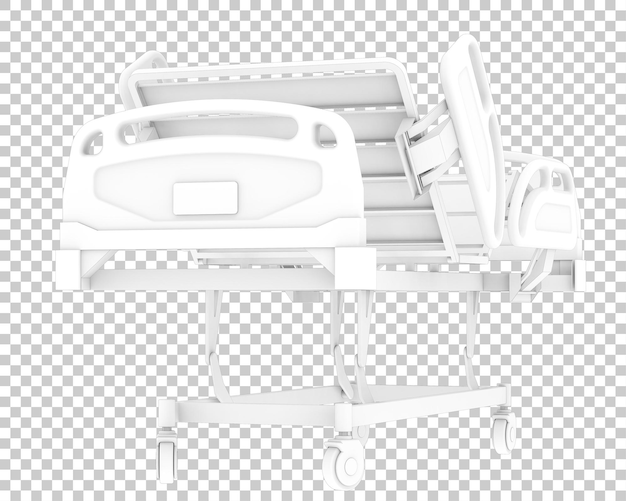 Cama de hospital aislada sobre fondo transparente ilustración de renderizado 3d