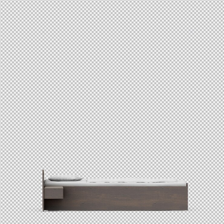 PSD cama isométrica 3d render