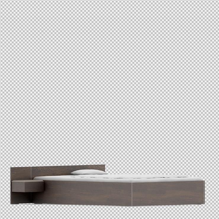 PSD cama isométrica 3d render