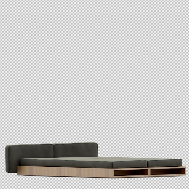 Cama isométrica render 3D