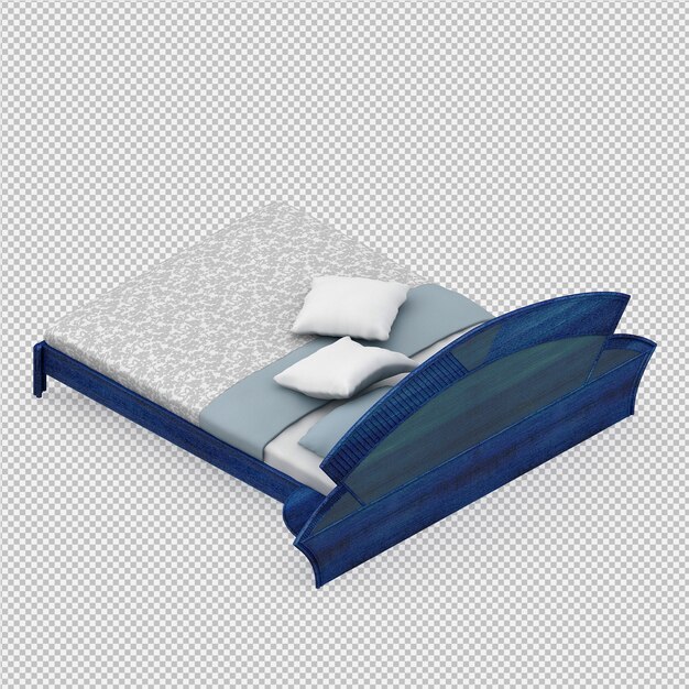 Cama isométrica render 3D