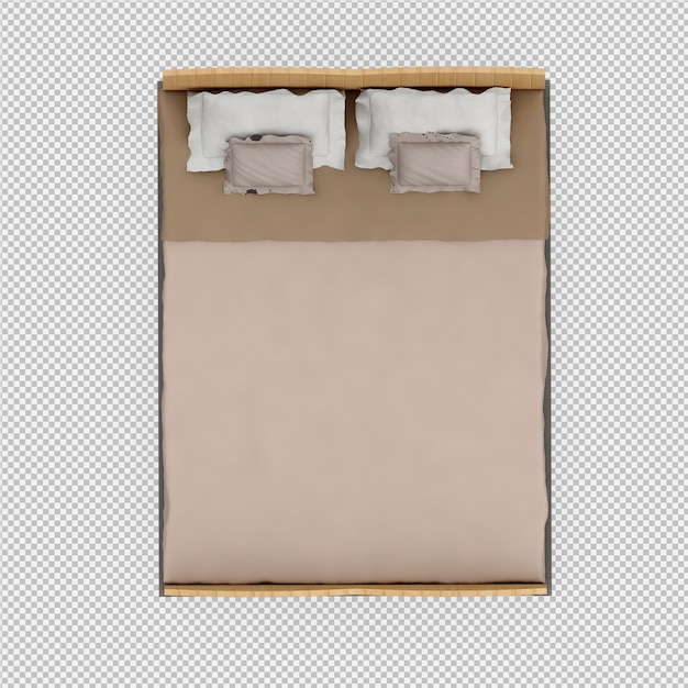 Cama isométrica render 3D