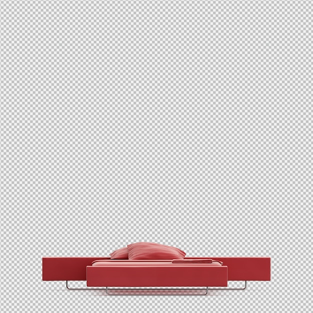 Cama isométrica render 3D