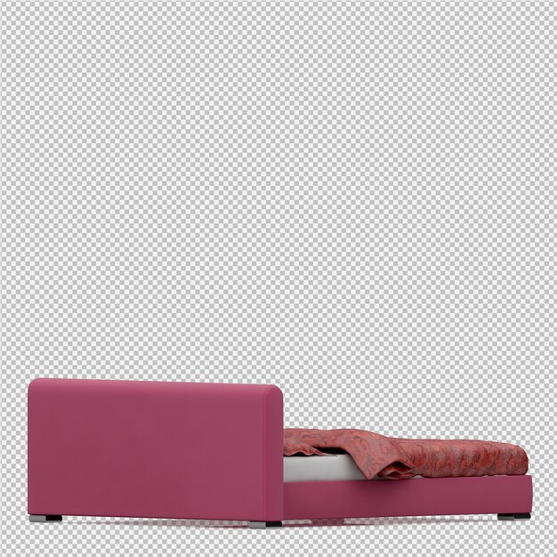 Cama isométrica render 3D