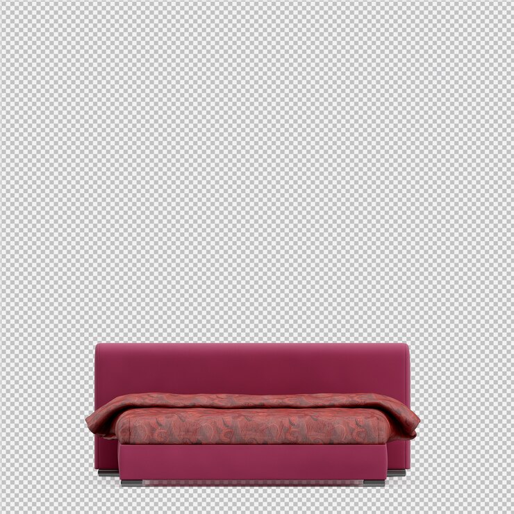 PSD cama isométrica render 3d