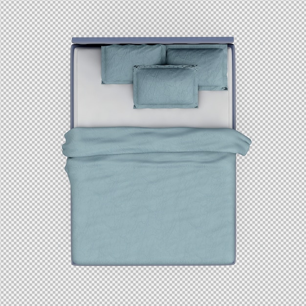 Cama isométrica render 3D