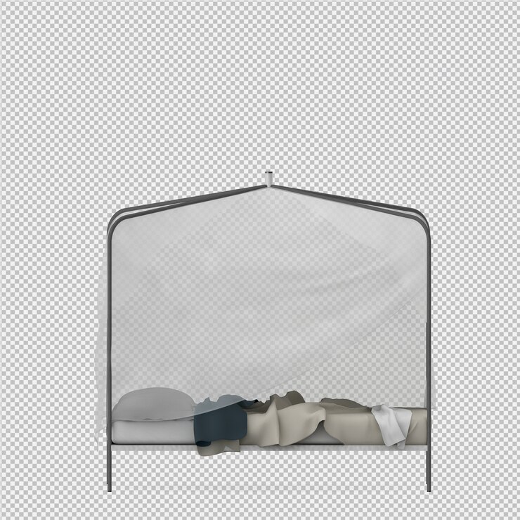 PSD cama isométrica render 3d