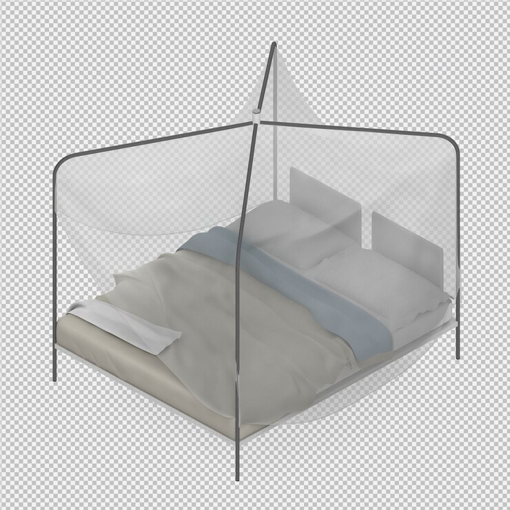 PSD cama isométrica render 3d