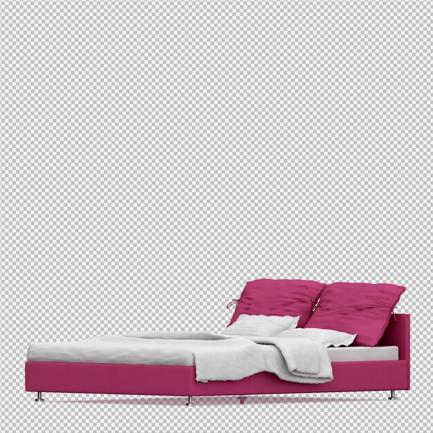 Cama isométrica render 3D