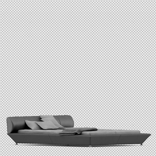 Cama isométrica render 3d