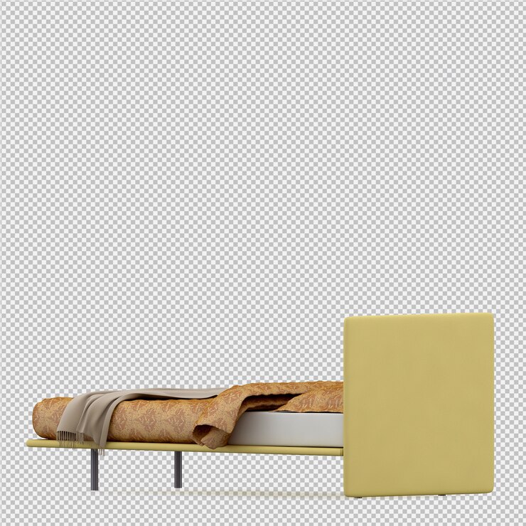 PSD cama isométrica render 3d