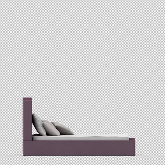 Cama isométrica render 3d