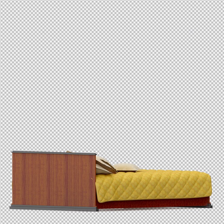 PSD cama isométrica render 3d