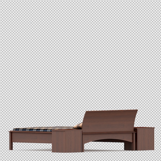 Cama isométrica render 3d