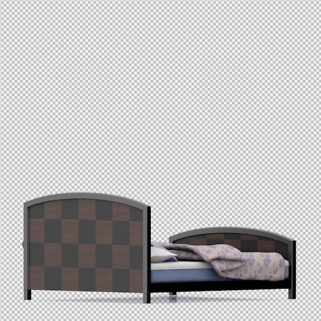 Cama isométrica render 3D