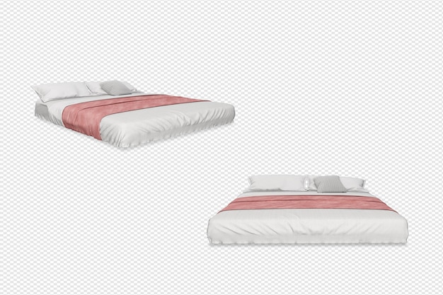Cama con modelo de mueble