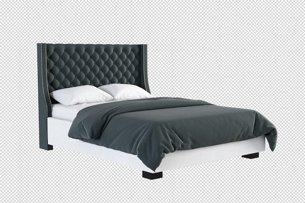 PSD cama moderna isolada em renderização 3d