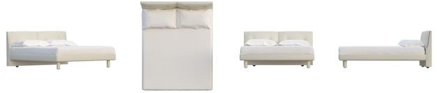 Cama de renderizado 3D con fondo transparente