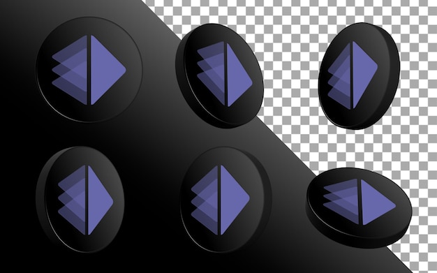 camada alt 3d render ilustração token moeda criptomoeda ícone logotipo